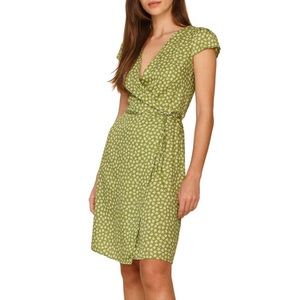 REFORMATION Zena Jessie Wrap Floral Dress Green